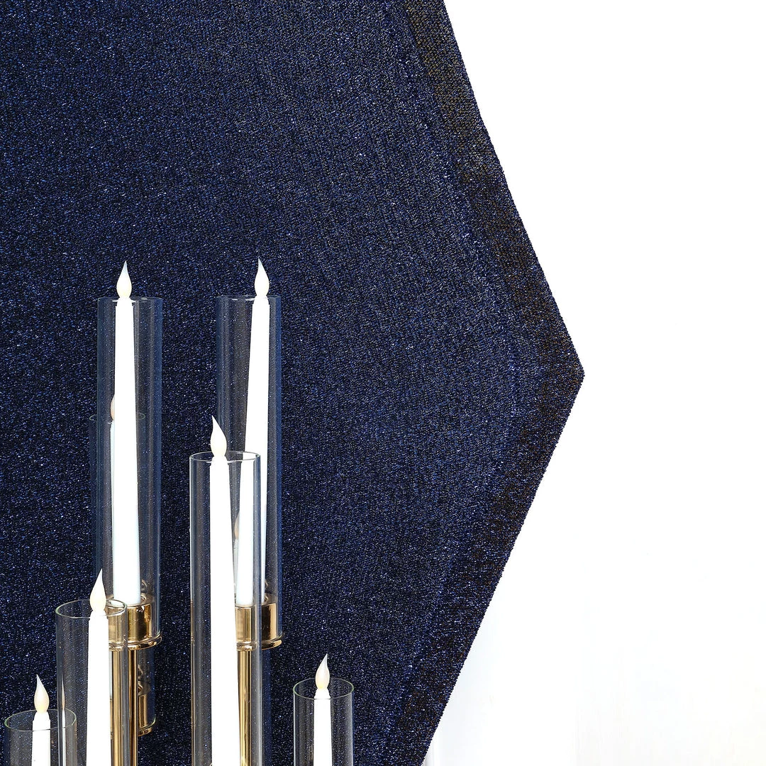 HIER_3110 8ftx7ft Navy Blue 2-Sided Spandex Fit Hexagon Wedding Backdrop Cover 5 HIER_3110 8ftx7ft Navy Blue 2-Sided Spandex Fit Hexagon Wedding Backdrop Cover