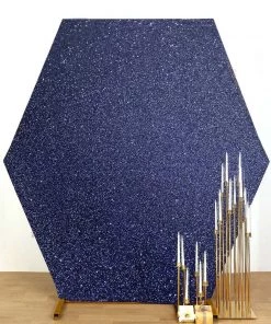 HIER_3110 8ftx7ft Navy Blue 2-Sided Spandex Fit Hexagon Wedding Backdrop Cover 14 HIER_3110 8ftx7ft Navy Blue 2-Sided Spandex Fit Hexagon Wedding Backdrop Cover
