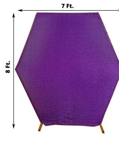HIER_3110 8ftx7ft Shiny Purple 2-Side Spandex Fit Hexagon Wedding Backdrop Cover 13 HIER_3110 8ftx7ft Shiny Purple 2-Side Spandex Fit Hexagon Wedding Backdrop Cover