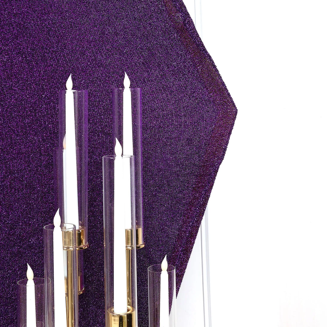 HIER_3110 8ftx7ft Shiny Purple 2-Side Spandex Fit Hexagon Wedding Backdrop Cover 5 HIER_3110 8ftx7ft Shiny Purple 2-Side Spandex Fit Hexagon Wedding Backdrop Cover