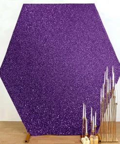 HIER_3110 8ftx7ft Shiny Purple 2-Side Spandex Fit Hexagon Wedding Backdrop Cover 14 HIER_3110 8ftx7ft Shiny Purple 2-Side Spandex Fit Hexagon Wedding Backdrop Cover