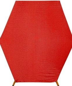 HIER_3110 Backdrop Panels 8ft Red 2-Sided Shimmer Fitted Hexagon Wedding Backdrop Cover Metallic Glittered Spandex Hexagon Backdrop 21 HIER_3110 Backdrop Panels 8ft Red 2-Sided Shimmer Fitted Hexagon Wedding Backdrop Cover Metallic Glittered Spandex Hexagon Backdrop