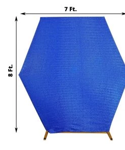HIER_3110 Backdrop Panels 8ftx7ft Royal Blue 2-Sided Spandex Fit Hexagon Wedding Backdrop Cover