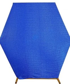 HIER_3110 Backdrop Panels 8ftx7ft Royal Blue 2-Sided Spandex Fit Hexagon Wedding Backdrop Cover