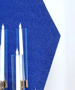 HIER_3110 Backdrop Panels 8ftx7ft Royal Blue 2-Sided Spandex Fit Hexagon Wedding Backdrop Cover