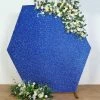 HIER_3110 Backdrop Panels 8ftx7ft Royal Blue 2-Sided Spandex Fit Hexagon Wedding Backdrop Cover
