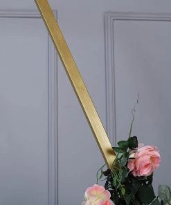 HIER_3630 Backdrop Stands & Ceiling Kits 8ft Heavy Duty Gold Metal Hexagonal Wedding Arch Photo Backdrop Stand