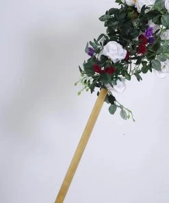 HIER_3630 Backdrop Stands & Ceiling Kits 8ft Heavy Duty Gold Metal Hexagonal Wedding Arch Photo Backdrop Stand