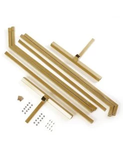 HIER_3630 Backdrop Stands & Ceiling Kits 8ft Heavy Duty Gold Metal Hexagonal Wedding Arch Photo Backdrop Stand