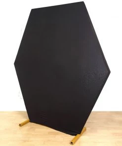 HIER_3110 8ftx7ft Black 2-Sided Spandex Fit Hexagon Wedding Arch Backdrop Cover Backdrop Panels