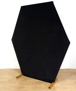 HIER_3110 8ftx7ft Black Soft Velvet Hexagon Backdrop Stand Cover, Fitted Wedding Arch Cover - 2-Sided
