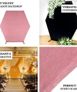 HIER_3110 8ftx7ft Black Soft Velvet Hexagon Backdrop Stand Cover, Fitted Wedding Arch Cover - 2-Sided 15 HIER_3110 8ftx7ft Black Soft Velvet Hexagon Backdrop Stand Cover, Fitted Wedding Arch Cover - 2-Sided