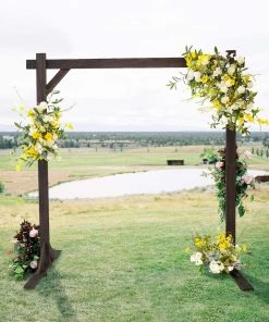 HIER_3630 Big Event Backdrops & Décor 7ft Heavy Duty Wooden Square Wedding Arch Photography Backdrop Stand