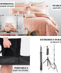 HIER_3110 Big Event Backdrops & Décor 12ft Metal DIY Adjustable Heavy Duty Portable Photo Backdrop Stand Kit