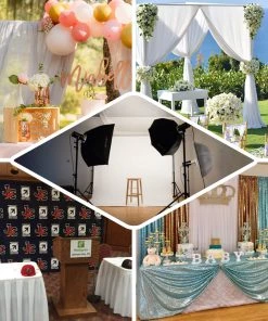 HIER_3110 Big Event Backdrops & Décor 12ft Metal DIY Adjustable Heavy Duty Portable Photo Backdrop Stand Kit