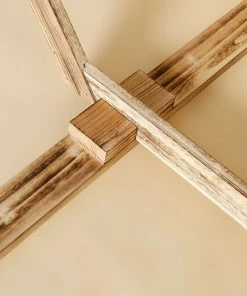 HIER_3630 7ft Wooden Wedding Arch, Heptagonal Rustic Photography Backdrop Stand Chargers & Centerpieces