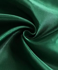 HIER_3110 8ftx10ft Hunter Emerald Green Satin Curtain Panel Backdrop Drapes, Photo Booth Backdrop With Rod Pocket
