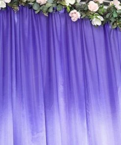 HIER_3110 8ftx10ft Purple Satin Curtain Panel Backdrop Drapes, Photo Booth Backdrop With Rod Pocket Backdrop Panels