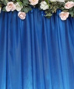 HIER_3110 Backdrop Panels 8ftx10ft Royal Blue Satin Curtain Panel Backdrop Drapes, Photo Booth Backdrop With Rod Pocket
