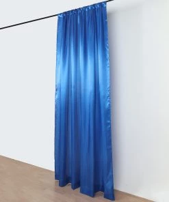 HIER_3110 Backdrop Panels 8ftx10ft Royal Blue Satin Curtain Panel Backdrop Drapes, Photo Booth Backdrop With Rod Pocket