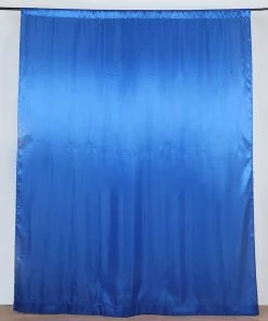 HIER_3110 Backdrop Panels 8ftx10ft Royal Blue Satin Curtain Panel Backdrop Drapes, Photo Booth Backdrop With Rod Pocket