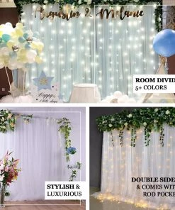 HIER_3160 5ftx10ft Lavender Dual Sided Sheer Tulle Photo Backdrop Curtain Panel