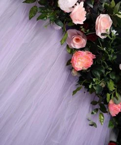 HIER_3160 5ftx10ft Lavender Dual Sided Sheer Tulle Photo Backdrop Curtain Panel