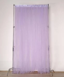 HIER_3160 5ftx10ft Lavender Dual Sided Sheer Tulle Photo Backdrop Curtain Panel