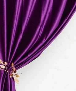 HIER_3110 Backdrop Panels 8ft Purple Premium Velvet Backdrop Stand Curtain Panel, Privacy Drape