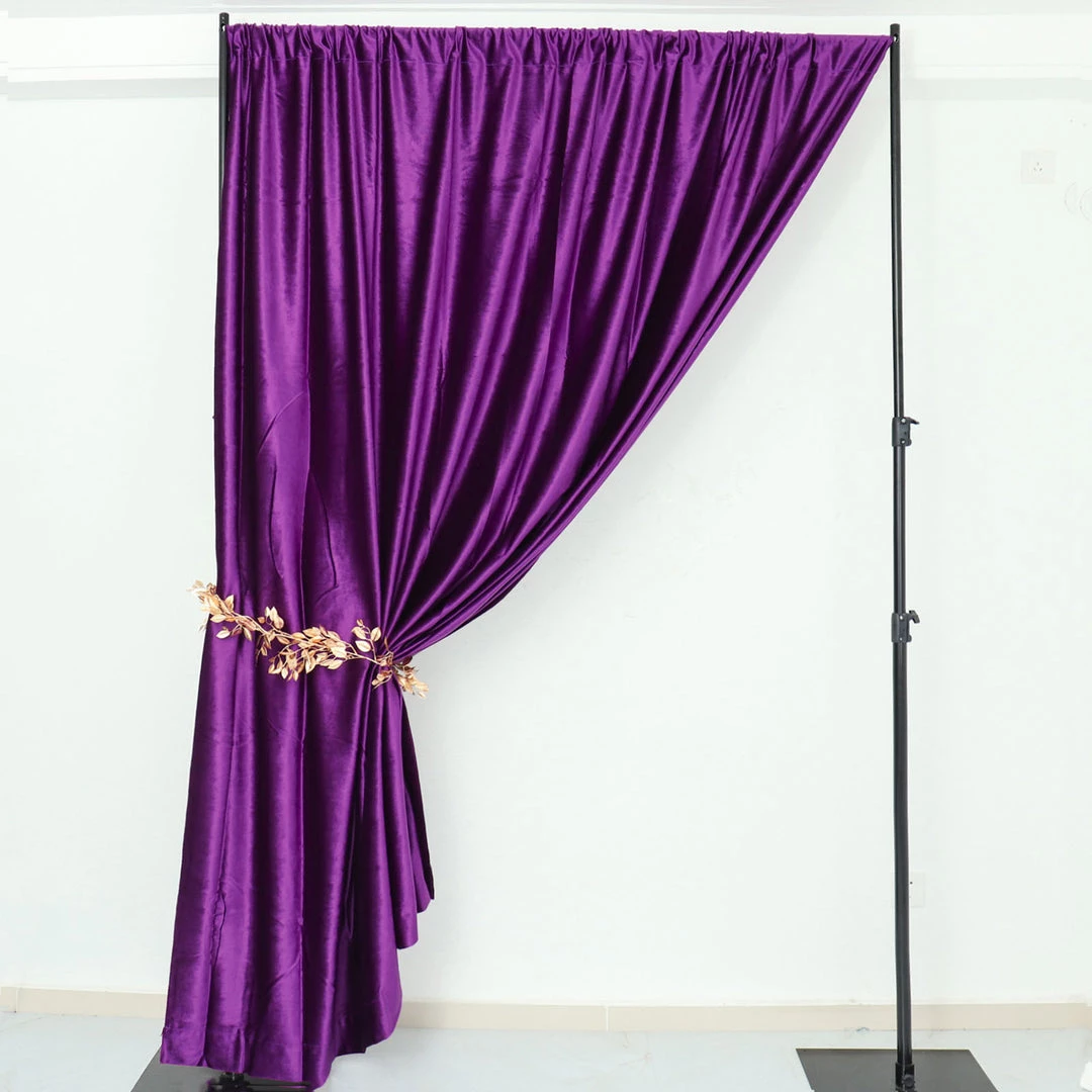HIER_3110 Backdrop Panels 8ft Purple Premium Velvet Backdrop Stand Curtain Panel, Privacy Drape 10 HIER_3110 Backdrop Panels 8ft Purple Premium Velvet Backdrop Stand Curtain Panel, Privacy Drape