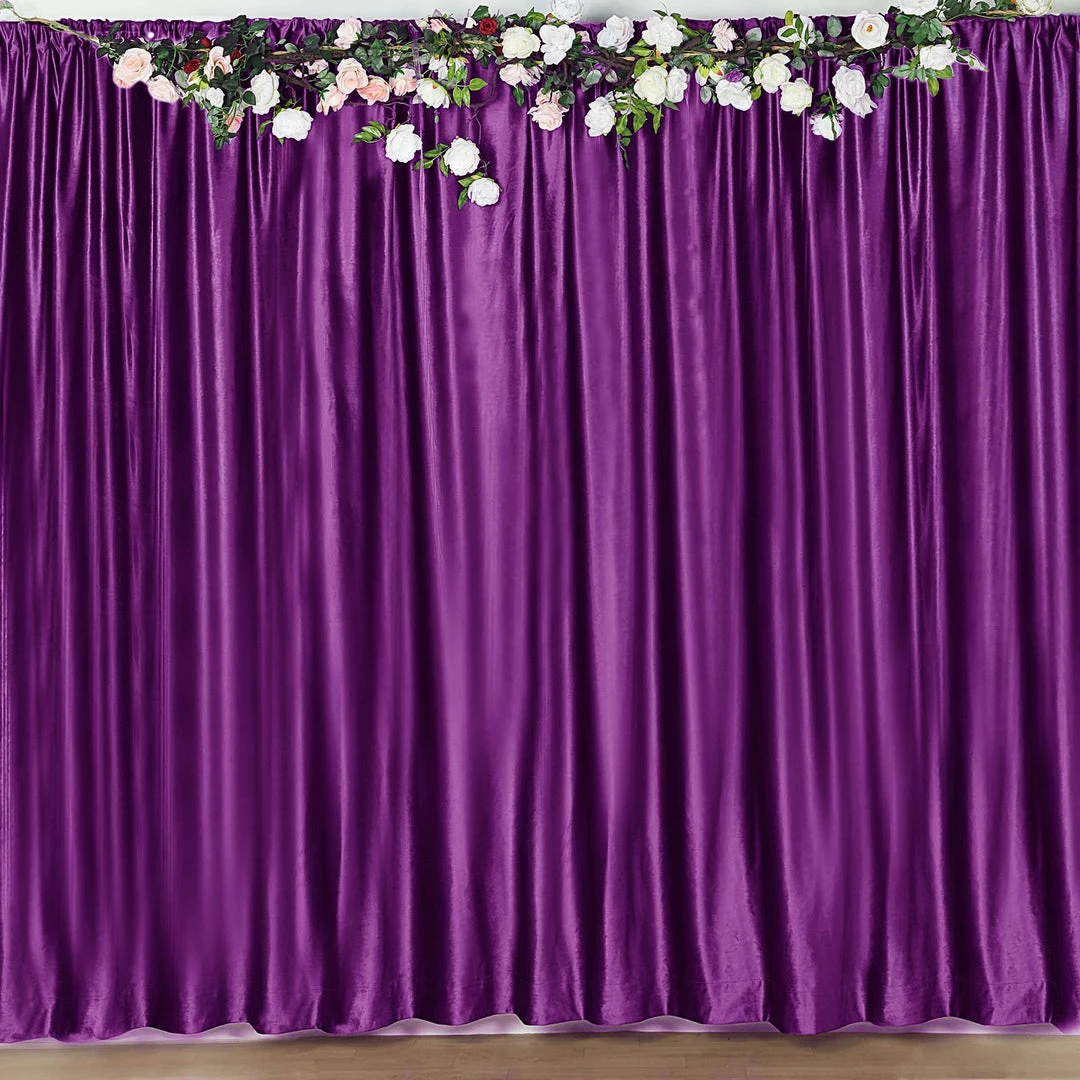 HIER_3110 Backdrop Panels 8ft Purple Premium Velvet Backdrop Stand Curtain Panel, Privacy Drape 6 HIER_3110 Backdrop Panels 8ft Purple Premium Velvet Backdrop Stand Curtain Panel, Privacy Drape