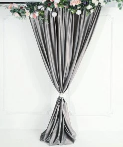 HIER_3110 Big Event Backdrops & Décor 8ft Charcoal Gray Premium Velvet Backdrop Stand Curtain Panel, Drape 19 HIER_3110 Big Event Backdrops & Décor 8ft Charcoal Gray Premium Velvet Backdrop Stand Curtain Panel, Drape