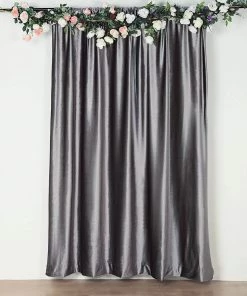HIER_3110 Big Event Backdrops & Décor 8ft Charcoal Gray Premium Velvet Backdrop Stand Curtain Panel, Drape 23 HIER_3110 Big Event Backdrops & Décor 8ft Charcoal Gray Premium Velvet Backdrop Stand Curtain Panel, Drape