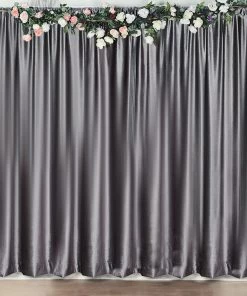 HIER_3110 Big Event Backdrops & Décor 8ft Charcoal Gray Premium Velvet Backdrop Stand Curtain Panel, Drape 18 HIER_3110 Big Event Backdrops & Décor 8ft Charcoal Gray Premium Velvet Backdrop Stand Curtain Panel, Drape