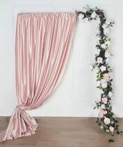 HIER_3110 8ft Blush Premium Velvet Backdrop Stand Curtain Panel, Privacy Drape Big Event Backdrops & Décor