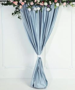 HIER_3110 8ft Dusty Blue Premium Velvet Backdrop Stand Curtain Panel, Drape