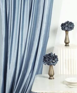 HIER_3110 8ft Dusty Blue Premium Velvet Backdrop Stand Curtain Panel, Drape
