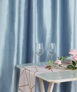 HIER_3110 8ft Dusty Blue Premium Velvet Backdrop Stand Curtain Panel, Drape