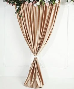 HIER_3110 Big Event Backdrops & Décor 8ft Champagne Premium Velvet Backdrop Stand Curtain Panel, Drape 23 HIER_3110 Big Event Backdrops & Décor 8ft Champagne Premium Velvet Backdrop Stand Curtain Panel, Drape