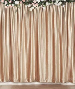 HIER_3110 Big Event Backdrops & Décor 8ft Champagne Premium Velvet Backdrop Stand Curtain Panel, Drape 18 HIER_3110 Big Event Backdrops & Décor 8ft Champagne Premium Velvet Backdrop Stand Curtain Panel, Drape