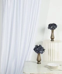 HIER_3110 8ft White Premium Velvet Backdrop Stand Curtain Panel, Privacy Drape