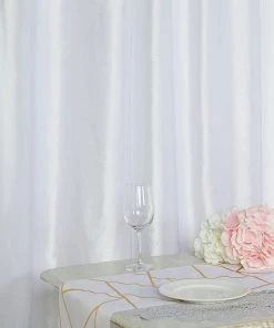 HIER_3110 8ft White Premium Velvet Backdrop Stand Curtain Panel, Privacy Drape