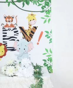 HIER_3110 5ftx7ft Safari Jungle Animal "Oh Baby" Print Vinyl Photo Backdrop Vinyl Photography Backdrops