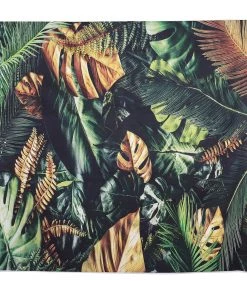 HIER_3110 8ftx8ft Green/Gold Tropical Jungle Safari Leaf Print Vinyl Backdrop Big Event Backdrops & Décor