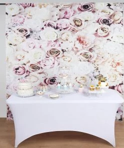 HIER_3110 8ftx8ft Colorful Rose Flowers Floral Print Vinyl Photography Backdrop Big Event Backdrops & Décor