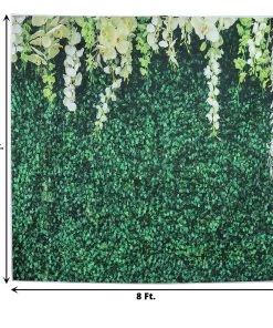 HIER_3110 8ftx8ft Greenery Grass & Vines Print Vinyl Photography Booth Backdrop Vinyl Photography Backdrops
