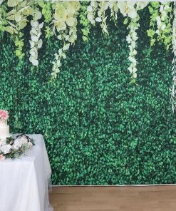 HIER_3110 8ftx8ft Greenery Grass & Vines Print Vinyl Photography Booth Backdrop Vinyl Photography Backdrops