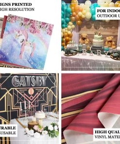 HIER_3110 8ftx8ft Green/Gold Tropical Jungle Safari Leaf Print Vinyl Backdrop Big Event Backdrops & Décor