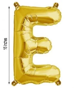 HIER_3211 16" Shiny Metallic Gold Mylar Foil Alphabet Letter Balloons - E 12 HIER_3211 16