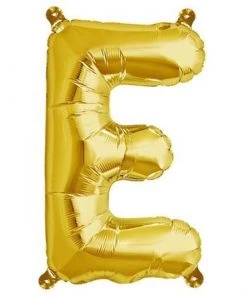 HIER_3211 16" Shiny Metallic Gold Mylar Foil Alphabet Letter Balloons - E